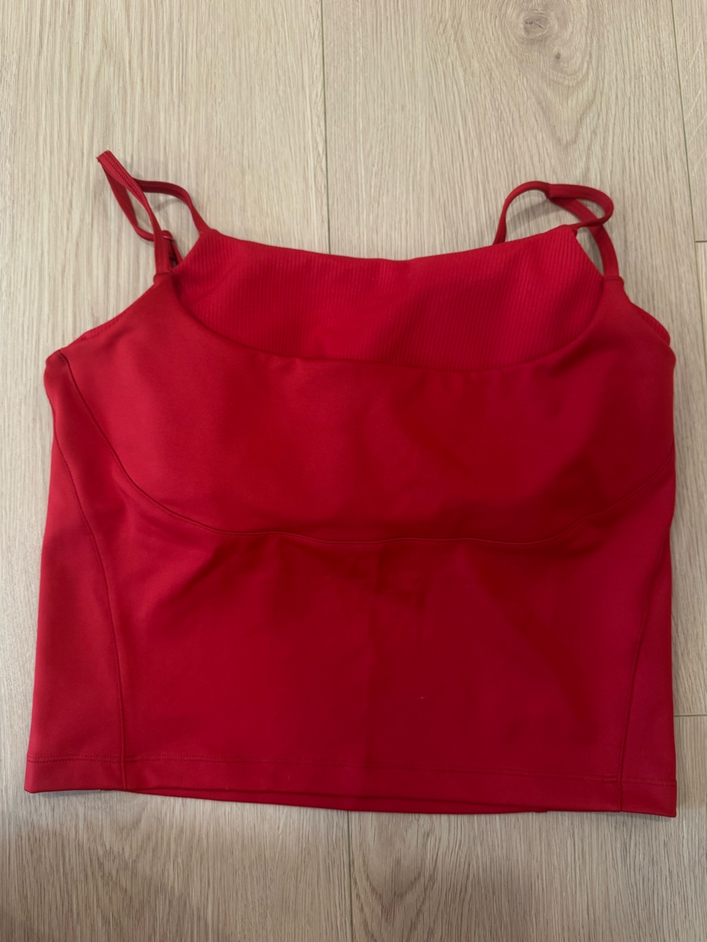ALO Yoga Red Spaghetti Strap Tank with bra insert